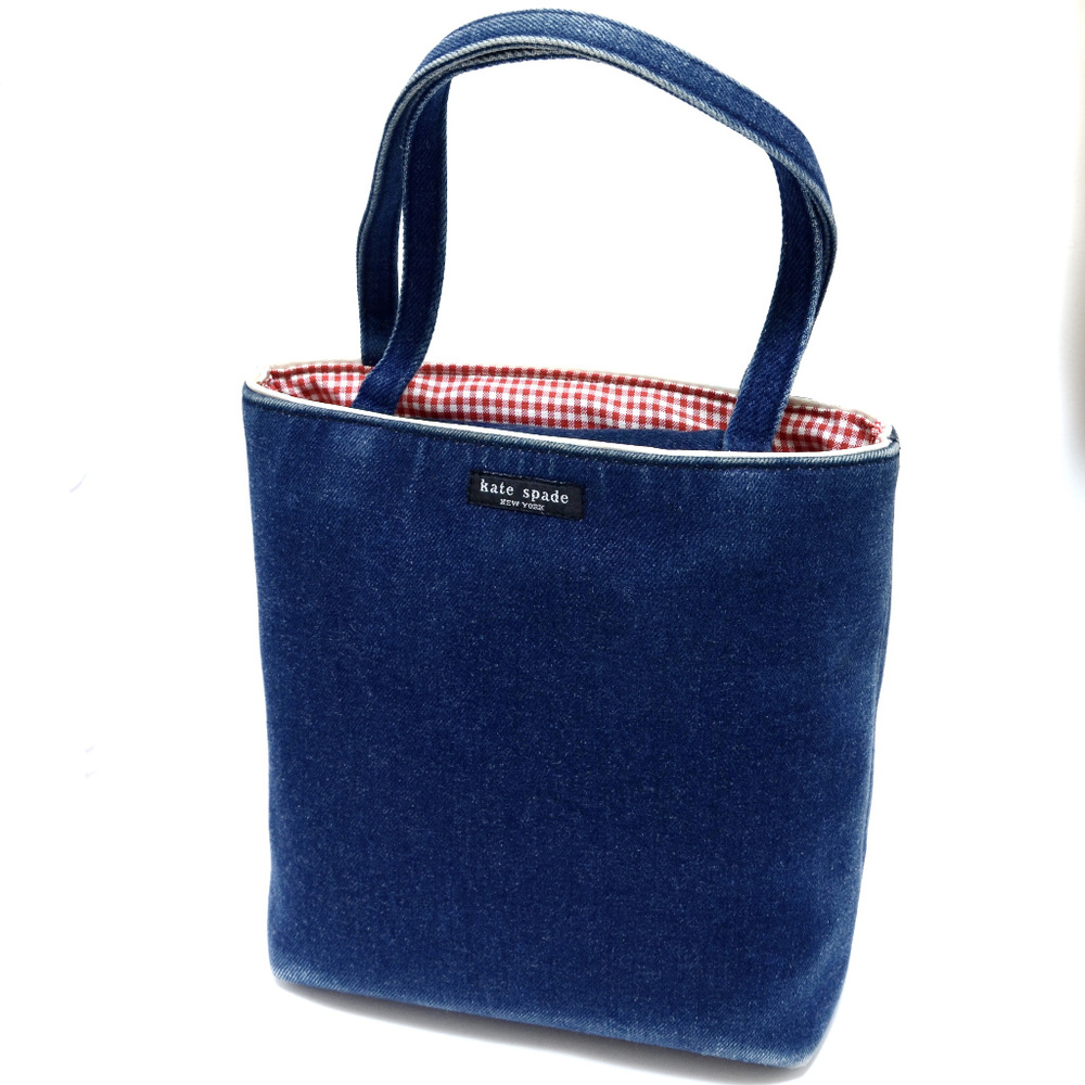 Vintage Kate Spade Summer Denim Jeans Gingham Bag